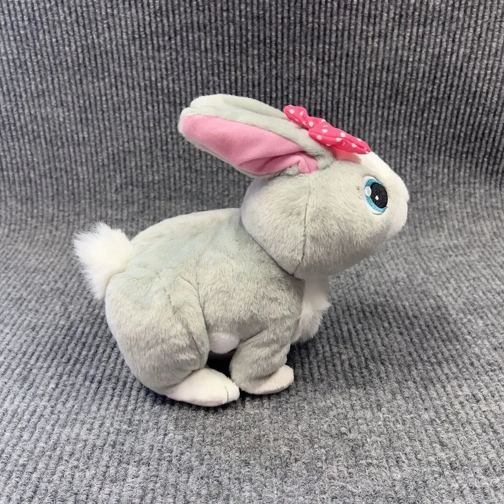 Club Petz BETSY The Gray BUNNY 10” Plush Rabbit IMC Toys Interactive Embroidered